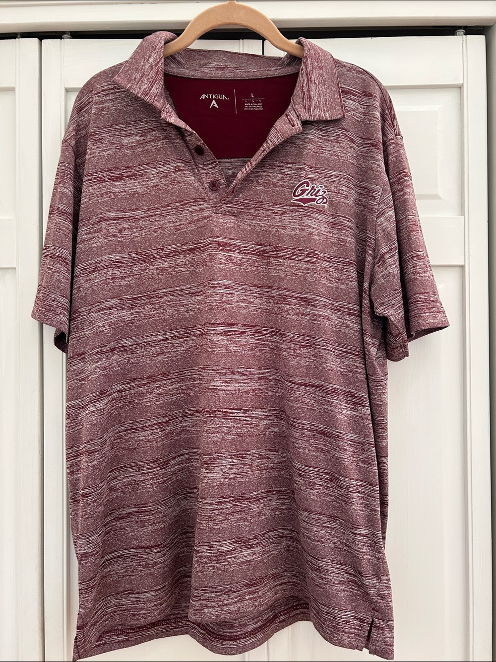University of Montana Antigua Maroon Heather Griz Polo